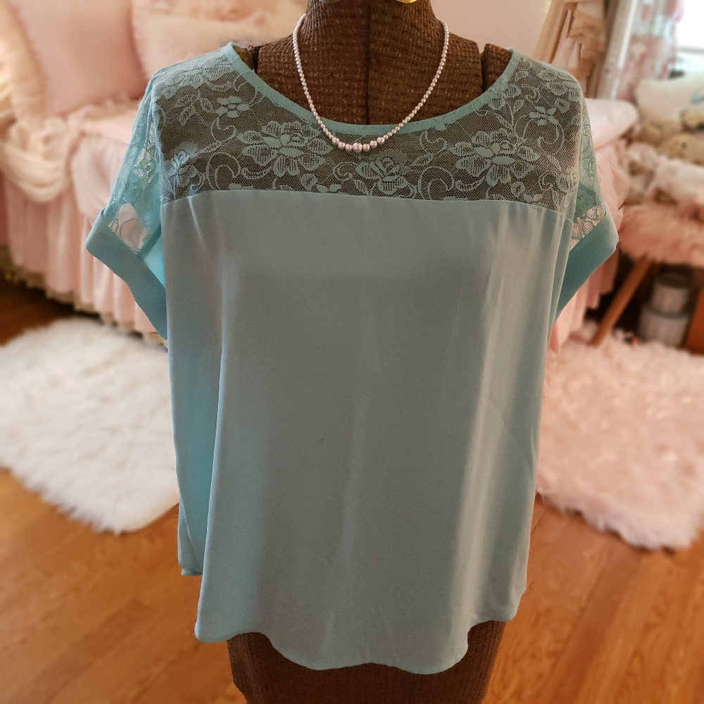Blue Lacey Top